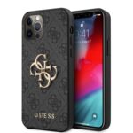 variatie Guess Golden Logo Hoesje iPhone 12 Pro – 12 – Grey