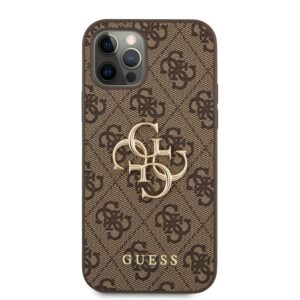 GUESS Golden Logo Backcover iPhone 12 12 Pro - Brown 3