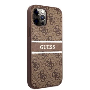 GUESS Logo Stripe Backover hoesje iPhone 12 12 Pro - Bruin 4