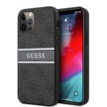 variatie Guess Logo Stripe Telefoonhoesje iPhone 12 Pro – 12 – Grijs
