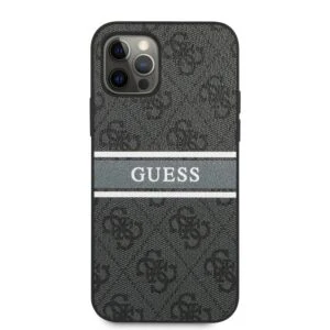 GUESS Logo Stripe Telefoonhoesje iPhone 12 12 Pro - Grijs 3