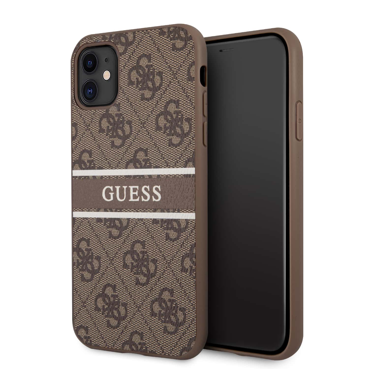 GUESS Logo Stripe iPhone 11 Backcase - Bruin 1