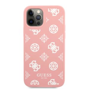 GUESS Silicone White Peony iPhone 12 12 Pro Hoesje - Roze 3