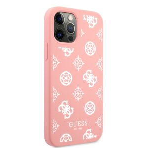 GUESS Silicone White Peony iPhone 12 12 Pro Hoesje - Roze 4