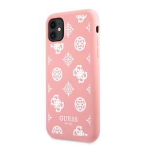 GUESS Siliconen Hoesje White Peony iPhone 11 - Roze 2