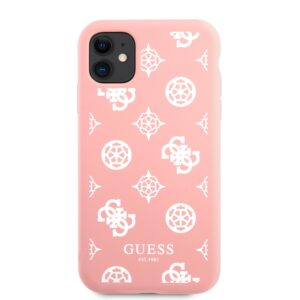 GUESS Siliconen Hoesje White Peony iPhone 11 - Roze 3