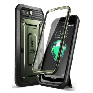 SUPCASE UB Hoesje Inclusief Schermbeschermer iPhone SE 2020 8 7 - Metaalgroen v2