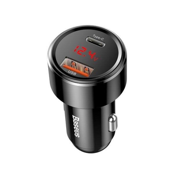 Baseus Magic Autolader USB & USB-C - FastCharge 4.0 PD 45W - Zwart 1