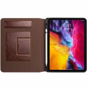 Qialino Luxe Leren Smart Case Hoes iPad Pro 2021 2020 - Pencilhouder - Bruin 2