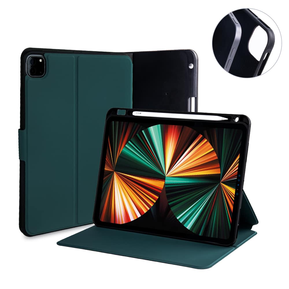 SmartCover Hoes iPad Pro 12.9 (2021) - 12.9 inch - Pencil Houder - Groen 1