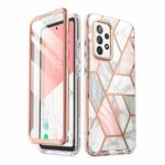 variatie Cosmo 360 Screen Protector Hoesje Samsung A52s – A52 – Marble Wit