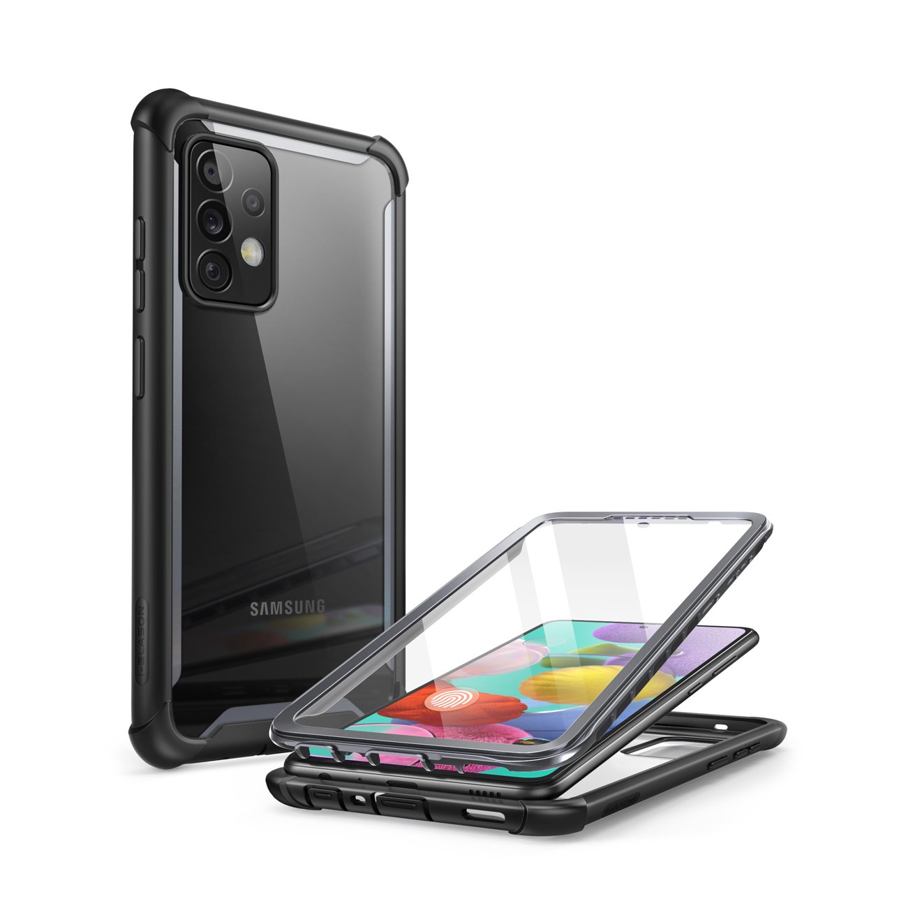 Ares 360 Samsung Galaxy A72 Hoesje met Screen Protector - Transparant