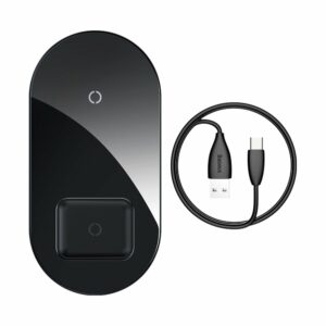 Baseus Simple Pro 2in1 15W Wireless Charger Smartphone en AirPods - Zwart 1