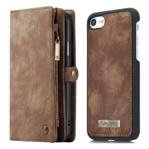 CaseMe Vintage Portemonnee hoes iPhone 8 7 SE (2020) - Bruin 1