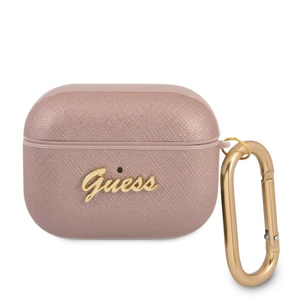 Guess Saffiano Logo AirPods Pro Case - Pink