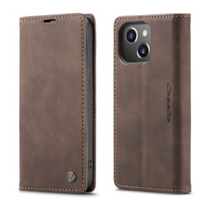 Caseme Retro Bookcase iPhone 13 - Donkerbruin 2