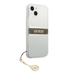 GUESS Charms Transparant Backcover iPhone 13 Hoesje - Bruin 4