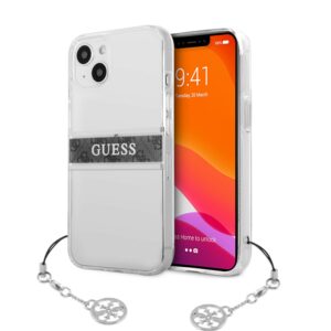 Guess Charms Transparant Backcover iPhone 13 Hoesje - Grijs