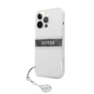 GUESS Charms Transparant Backcover iPhone 13 Pro Hoesje - Grijs 2