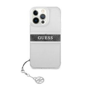 GUESS Charms Transparant Backcover iPhone 13 Pro Hoesje - Grijs 3