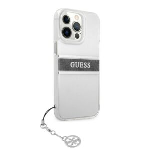 GUESS Charms Transparant Backcover iPhone 13 Pro Hoesje - Grijs 4