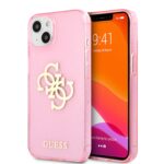variatie Guess Glitters Backcover iPhone 13 Hoesje – Roze