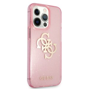 GUESS Glitters Backcover iPhone 13 Pro Hoesje - Roze 4