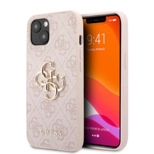 GUESS Golden Logo Backcover iPhone 13 Hoesje - Roze 1