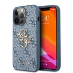 variatie Guess Golden Logo Backcover iPhone 13 Pro Hoesje – Blauw