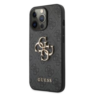 GUESS Golden Logo Backcover iPhone 13 Pro Hoesje - Grijs 2