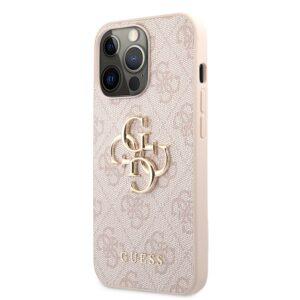 GUESS Golden Logo Backcover iPhone 13 Pro Hoesje - Roze 2