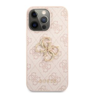 GUESS Golden Logo Backcover iPhone 13 Pro Hoesje - Roze 3