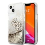 Guess Liquid Glitters Backcover iPhone 13 Mini Hoesje – Goud