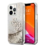 variatie Guess Liquid Glitters Backcover iPhone 13 Pro Hoesje – Goud