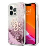 variatie Guess Liquid Glitters Backcover iPhone 13 Pro Hoesje – Roze