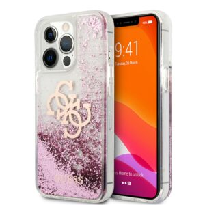 GUESS Liquid Glitters Backcover iPhone 13 Pro Hoesje - Roze 1