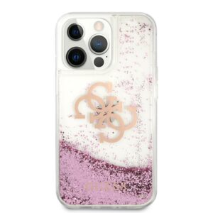 GUESS Liquid Glitters Backcover iPhone 13 Pro Hoesje - Roze 3