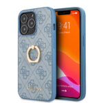 variatie Guess Logo Backcover met Ringhouder iPhone 13 Pro Max – Blauw