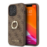 variatie Guess Logo Backcover met Ringhouder iPhone 13 Pro Max – Bruin