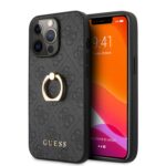 variatie Guess Logo Backcover met Ringhouder iPhone 13 Pro Max – Grijs