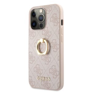 GUESS Logo Backcover Met Ringhouder iPhone 13 Pro - Roze 2