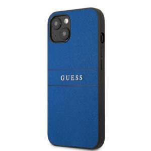 GUESS Saffiano PU Leather Backcover iPhone 13 Hoesje - Blauw 2