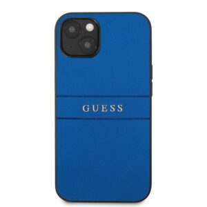 GUESS Saffiano PU Leather Backcover iPhone 13 Hoesje - Blauw 3