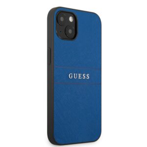 GUESS Saffiano PU Leather Backcover iPhone 13 Hoesje - Blauw 4