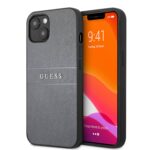 variatie Guess Saffiano PU Leather Backcover iPhone 13 Hoesje – Grijs