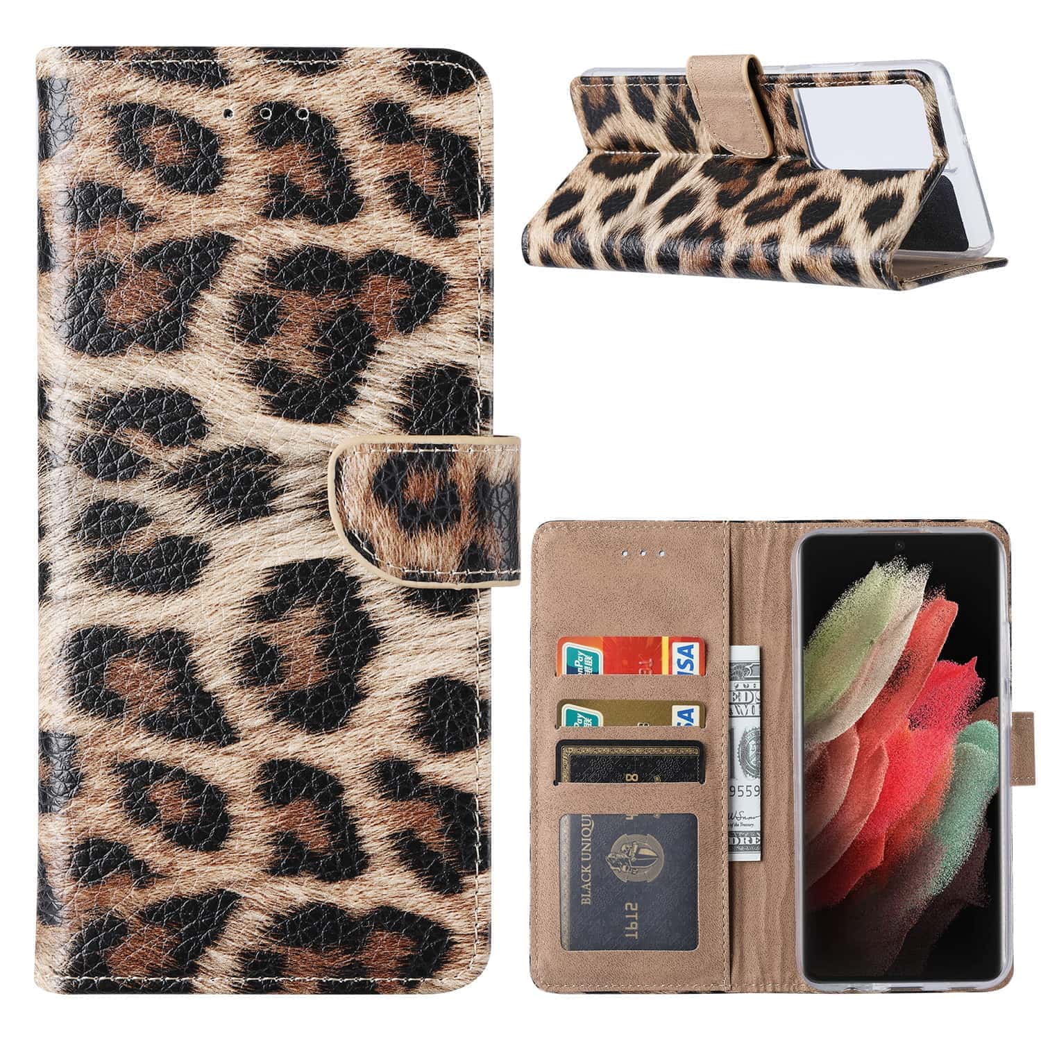 Bookcase Luipaard Samsung Galaxy S21 Ultra