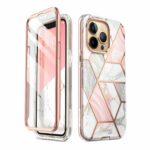 variatie Cosmo 360 Backcover Hoesje met Screen Protector iPhone 13 Pro Max – Marble Wit