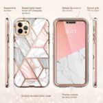 Cosmo 360 Backcover Hoesje met Screen Protector iPhone 13 Pro Max – Marble Wit - 6