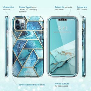 COSMO 360° Backcover Hoesje Met Screensaver iPhone 13 Pro Max - Marble Ocean 7