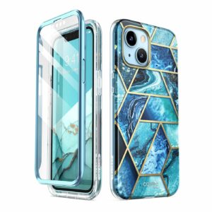 Cosmo 360 Smartphonehoesje met Screen Protector iPhone 13 – Marble Ocean